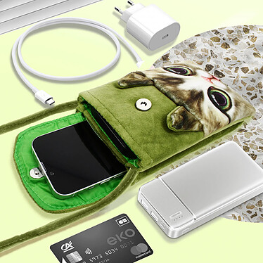 Acheter Avizar Pochette Bandoulière pour Smartphone en Tissu Design Chat  Vert