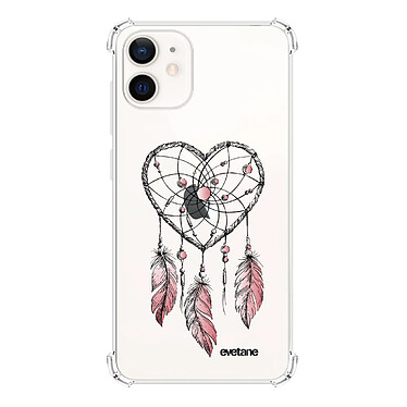 Evetane Coque iPhone 12 mini anti-choc souple angles renforcés transparente Motif Attrape coeur