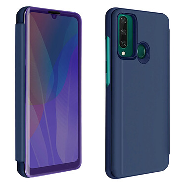 Avizar Housse Huawei Y6p Clapet translucide Design Miroir Support Vidéo Violet