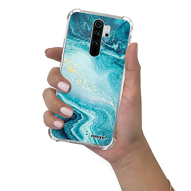 Evetane Coque Xiaomi Redmi Note 8 Pro anti-choc souple angles renforcés transparente Motif Bleu Nacré Marbre pas cher