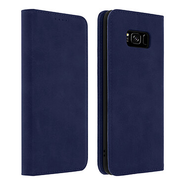 Avizar Housse Galaxy S8 Étui Porte-cartes Fonction Support Coque Silicone Gel bleu nuit