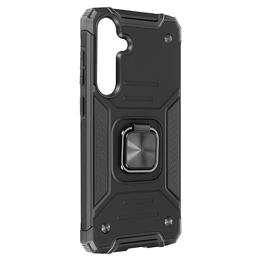 Avizar Coque pour Samsung Galaxy S24 Antichoc Bague Rotative Multifonction Noir