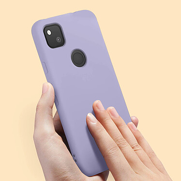 Avizar Coque Google Pixel 4A Silicone Semi-rigide Finition Soft Touch Violet pas cher