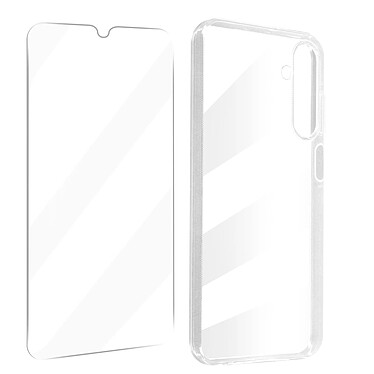 Avizar Coque protection intégrale pour Samsung Galaxy A25 5G verre trempé Transparent