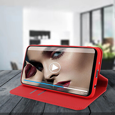 Acheter Avizar Housse Samsung Galaxy A10 Étui Folio Fonction Support Vidéo Rouge