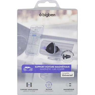 BigBen Connected Support Voiture pour Smartphone Aimanté sur Ventilation Noir pas cher