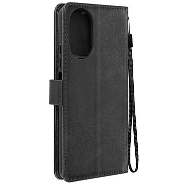 Avizar Étui pour Realme C67 Dragonne Clapet Support Portefeuille Noir