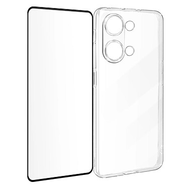 Avizar Coque pour OnePlus Nord 3 5G Silicone Gel et Verre Trempé 9H Biseauté Noir