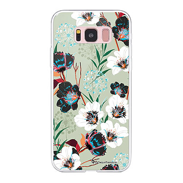 LaCoqueFrançaise Coque Samsung Galaxy S8 360 intégrale transparente Motif Fleurs vert d'eau Tendance