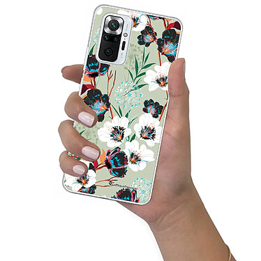 LaCoqueFrançaise Coque Xiaomi Redmi Note 10 Pro 360 intégrale transparente Motif Fleurs vert d'eau Tendance pas cher