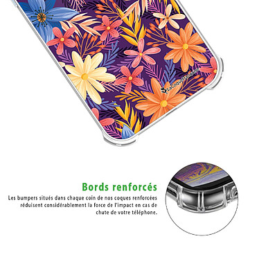 Acheter LaCoqueFrançaise Coque Samsung Galaxy A52 Silicone antichocs Solides coins renforcés  transparente Motif Fleurs violettes et oranges