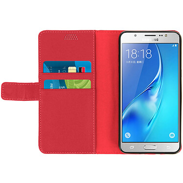 Avis Avizar Housse Etui Folio Portefeuille Rouge Samsung Galaxy J5 2016 - Fonction Support