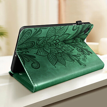 Acheter Avizar Étui Portefeuille  pour Lenovo Tab M8 Gen 4 avec Fermeture Élastique et Motif Floral Vert