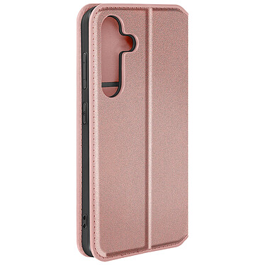 Avizar Étui pour Galaxy S24 Plus Porte-carte Support Vidéo Clapet Magnétique Rose Champagne