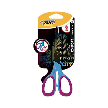 BIC Ciseaux COMFORT DECORS Anneaux souples 16 cm Coloris Aléatoire