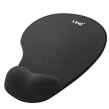 LinQ Tapis de souris ergonomique avec repose-poignet anti-fatigue Noir