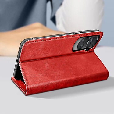 Avis Avizar Étui pour Honor 90 Lite Portefeuille Motif Croisillon CrossWeave Wallet rouge