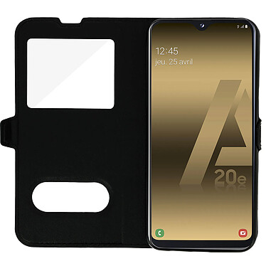 Avizar Housse Samsung Galaxy A20e Protection Double Fenêtre Fonction Stand Noir pas cher