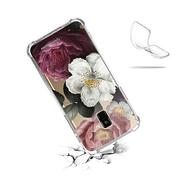 Acheter LaCoqueFrançaise Coque Samsung Galaxy A8 2018 anti-choc souple angles renforcés transparente Motif Fleurs roses