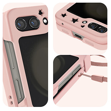 Avizar Coque pour Samsung Galaxy Z Flip 5 Rigide Motif Étoile  Rose pas cher