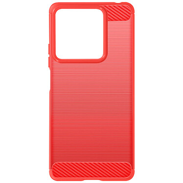 Avizar Coque pour Xiaomi Redmi Note 13 5G Flexible Effet Carbone et Brossé Rouge