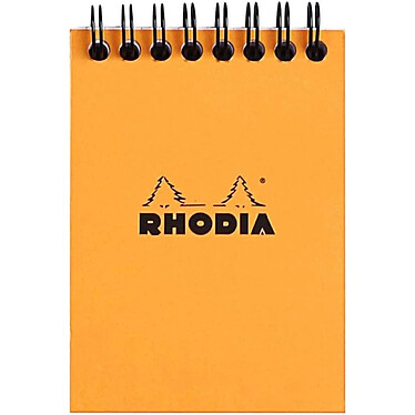 RHODIA Bloc RI Classic ORANGE 7,5x10,5 5x5 80F microperforées 80g