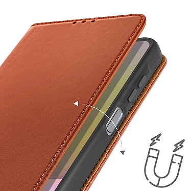 Avizar Housse pour Samsung Galaxy A25 5G Cuir Véritable Porte-carte Marron Clair pas cher