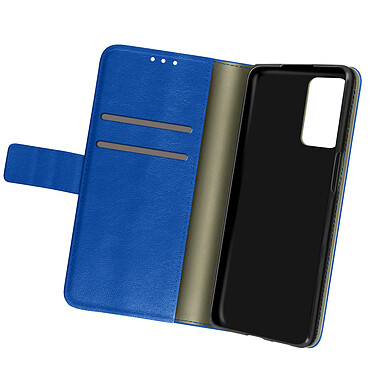 Avizar Housse Oppo A74 5G et A54 5G Aspect Grainé Clapet Portefeuille Stand Vidéo Bleu