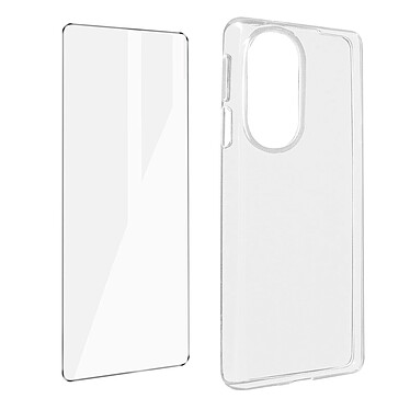 Avizar Coque pour Motorola Edge 30 Pro Silicone Souple et Film Verre Trempé 9H  transparent