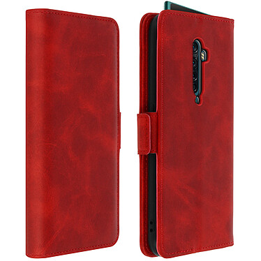 Avizar Étui Oppo Reno 2 Housse Folio Porte-carte Fonction Support rouge