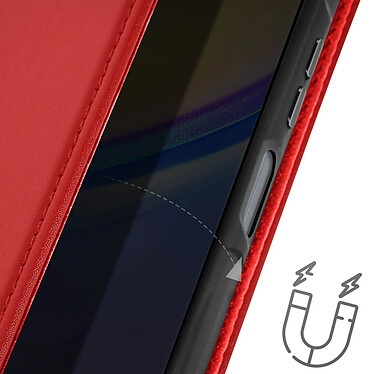 Avizar Housse pour Samsung Galaxy A15 5G Cuir Véritable Porte-carte Rouge pas cher