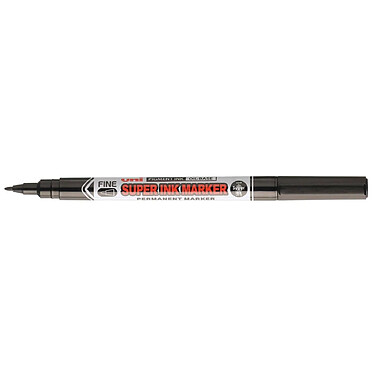 UNI-BALL SUPER INK MARKER permanent Textile / toutes surfaces PNA125 Pte Fine 0,9mm Noir x 12