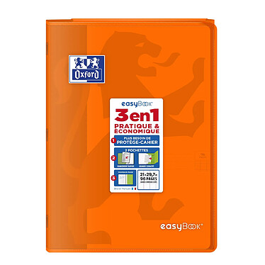 Avis OXFORD Cahier Easybook agrafé 21x29.7cm 96 pages grands carreaux 90g orange