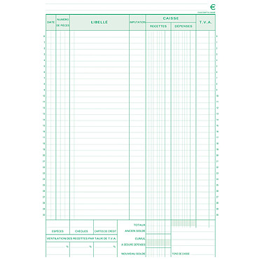 EXACOMPTA Manifold Caisse 29,7x21cm 50 feuillets dupli autocopiants