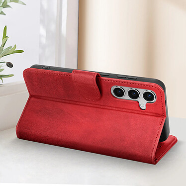 Avis Avizar Housse pour Samsung Galaxy S24 Portefeuille Support Style Vintage Rouge