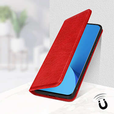 Avizar Housse Xiaomi 12 Pro Clapet Portefeuille Fonction Support Vidéo Rouge pas cher