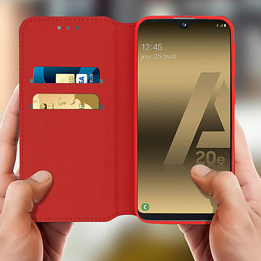 Avis Avizar Housse Samsung Galaxy A20e Étui Folio Fonction Support Vidéo Rouge