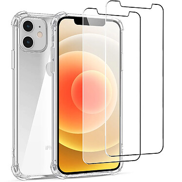 Acheter Evetane Coque iPhone 12 mini Antichoc Silicone + 2 Vitres en verre trempé