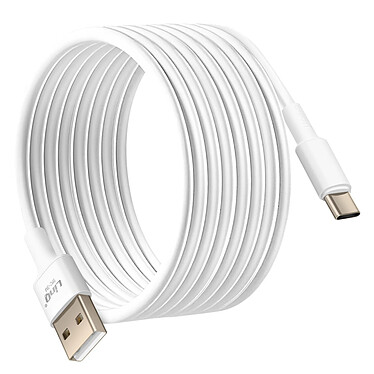 LinQ Câble USB vers USB C 3A Longueur 3m Charge et Synchronisation Fichiers Blanc