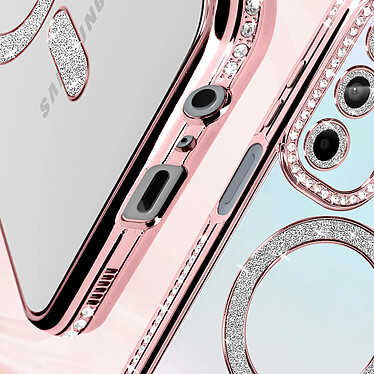 Acheter Avizar Coque Diamant pour Samsung Galaxy A15 MagSafe Contour Strass Rose Champagne