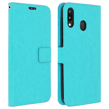 Avizar Housse Samsung Galaxy M20 Étui Portefeuille Fonction Support bleu turquoise