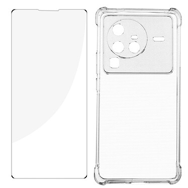 Avizar Pack Protection pour Vivo X80 Pro Coque Renforcée + Verre Trempé  Transparent