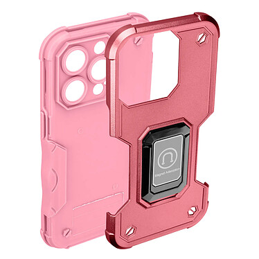 Avizar Coque iPhone 14 Pro Max Antichoc Hybride avec Anneau Support Magnétique  Rose