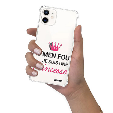 Evetane Coque iPhone 12 mini anti-choc souple angles renforcés transparente Motif Je suis une princesse pas cher