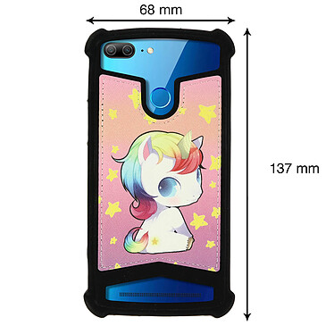 Avizar Coque Universelle Smartphone 5.2" à 5.5" Coque Protection Licornes & Étoiles pas cher