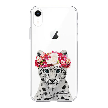 Evetane Coque iPhone Xr 360 intégrale transparente Motif Leopard Couronne Tendance