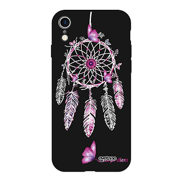 Evetane Coque iPhone Xr Silicone Liquide Douce noir Carpe diem