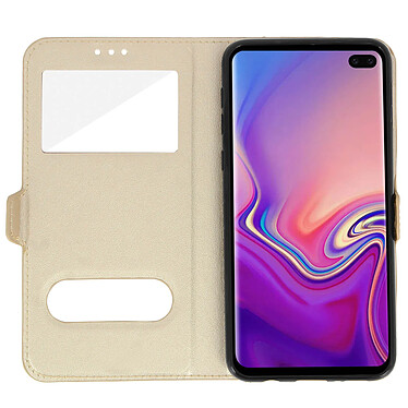 Avizar Etui folio Dorée pour Samsung Galaxy S10 Plus pas cher