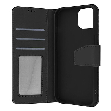 Avizar Housse pour iPhone 14 Cuir premium Porte-carte Fonction Support vidéo  noir