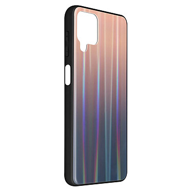 Avizar Coque Samsung Galaxy A12 Bi-matière Holographique Brillant Fine Légère Marron